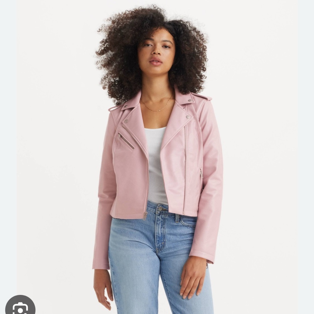 Levi's Women's Light Pink Leather Jacket